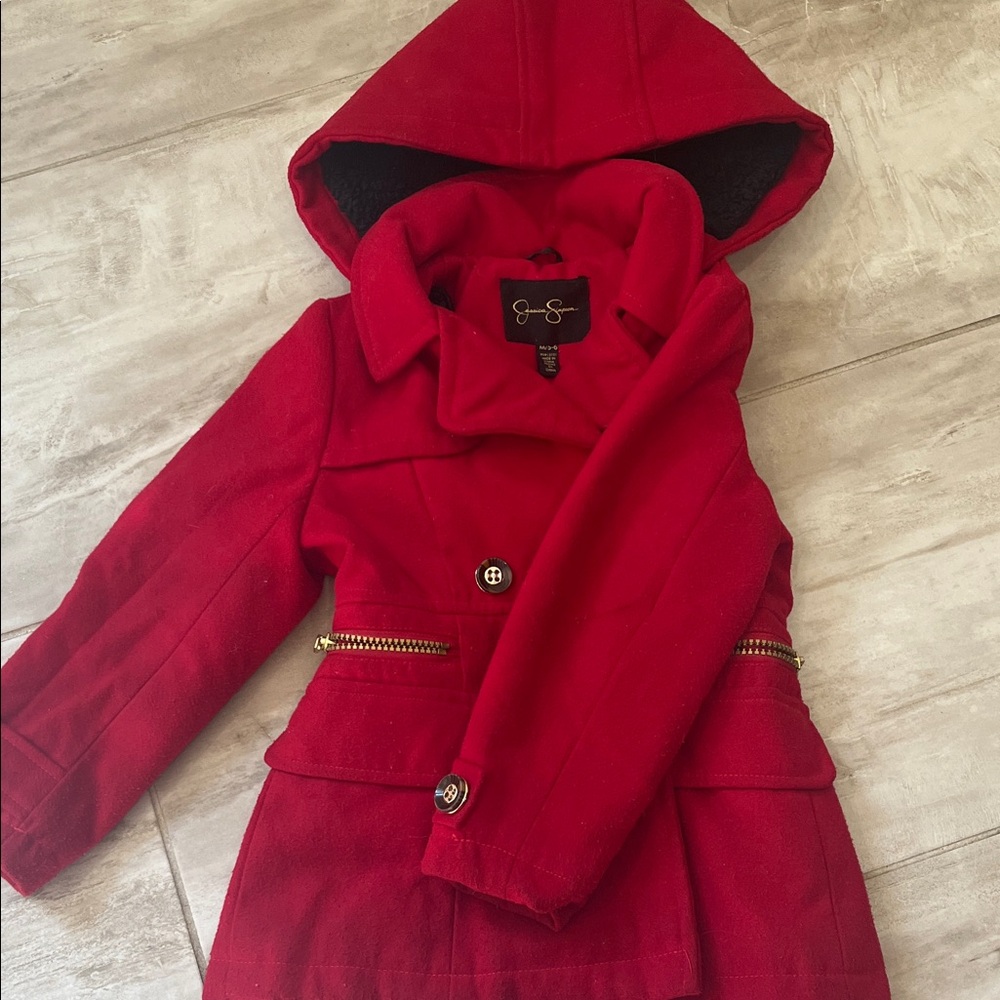 Jessica Simpson Red Pea Coat for Kids